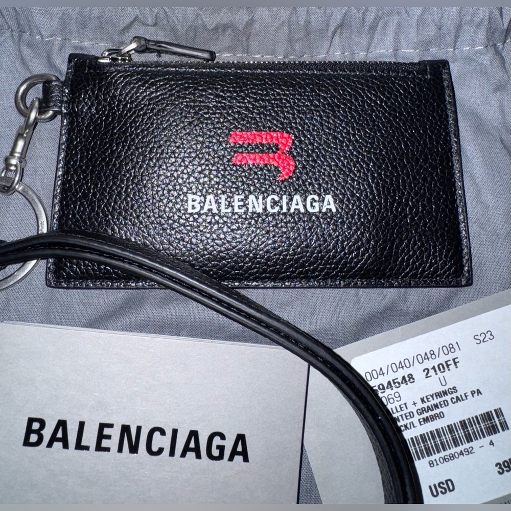 Authentic Balenciaga Wallet + Keyrings